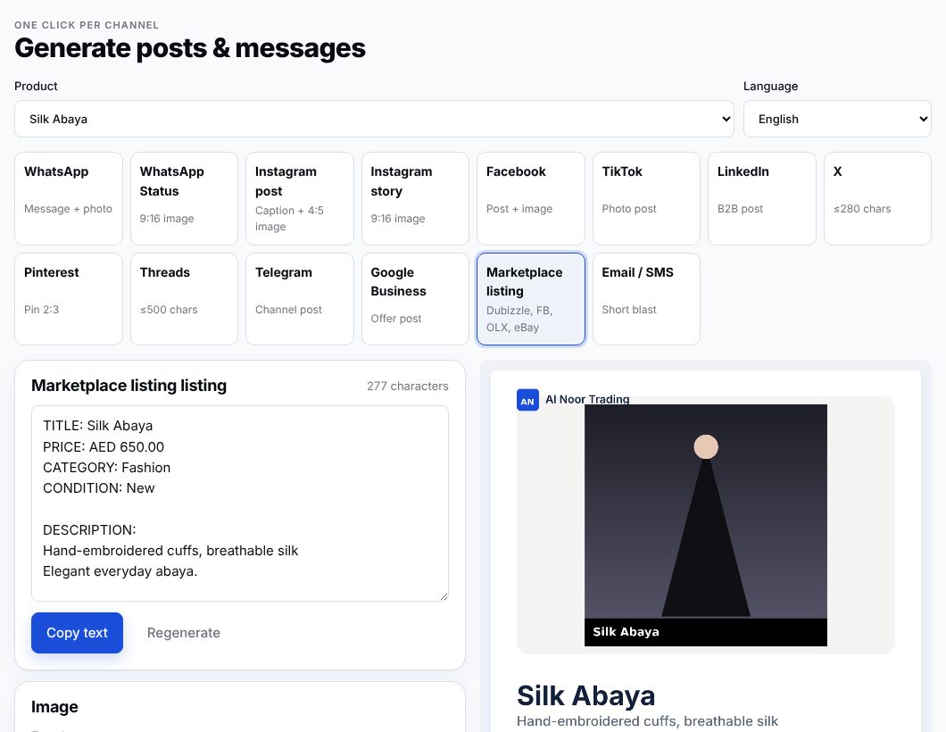 Marketplace listing generated