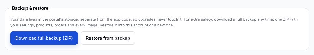 Backup and restore controls